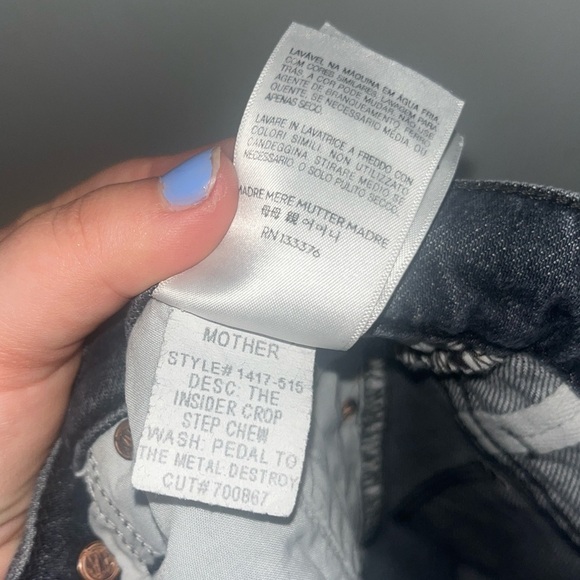 MOTHER SUPERIOR The Insider Crop Step Chew Crop Jeans in Pedal to Metal Size 25 - Picture 11 of 16